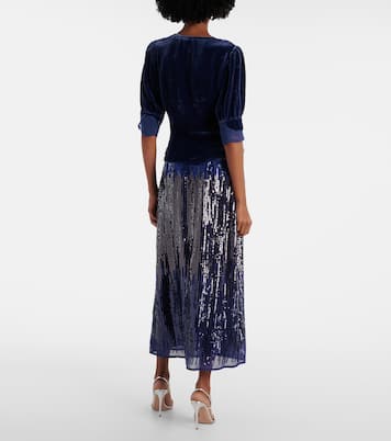 Top Amanda aus Samt mit Spitze | Rixo