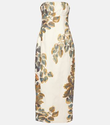 Robe bustier Evalita en lin à fleurs | SIR