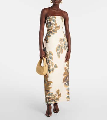 Robe bustier Evalita en lin à fleurs | SIR