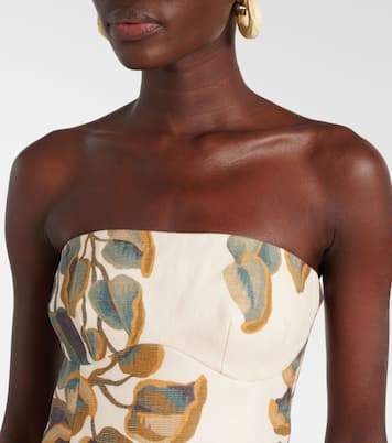 Robe bustier Evalita en lin à fleurs | SIR
