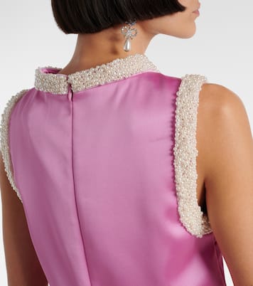 Robe en satin à perles fantaisie | Self-Portrait