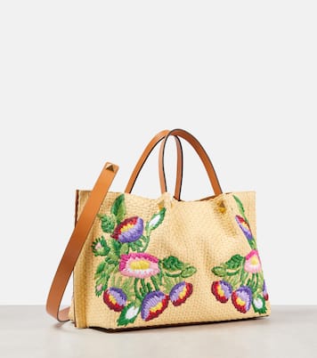 Tote Bag VLogo Medium aus Raffiabast | Valentino Garavani