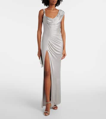 Sandalen Asa 90 aus Satin mit Kristallen | Manolo Blahnik