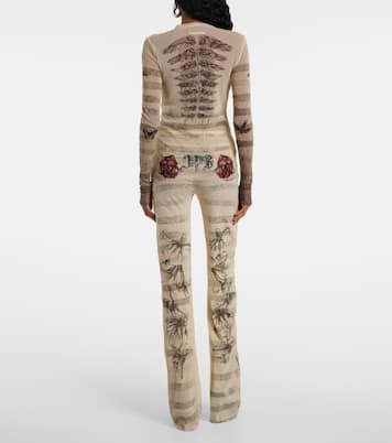 Bedrucktes Top aus Mesh | Jean Paul Gaultier