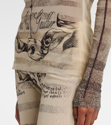 Bedrucktes Top aus Mesh | Jean Paul Gaultier