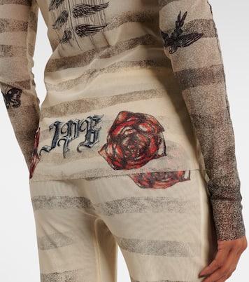 Bedrucktes Top aus Mesh | Jean Paul Gaultier