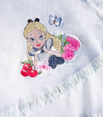 Alice distressed patch-appliqué denim shorts | Monnalisa