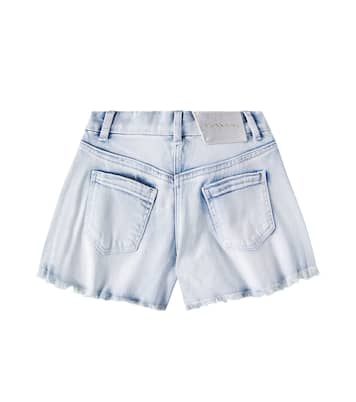 Alice distressed patch-appliqué denim shorts | Monnalisa