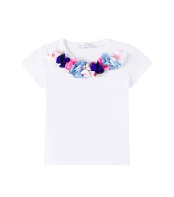 T-shirt en coton mélangé à fleurs | Monnalisa