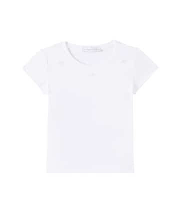 T-shirt en coton mélangé à fleurs | Monnalisa