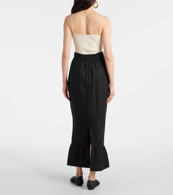 Matilda 티어드 리넨 펜슬 스커트 | Posse