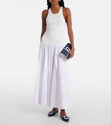 Maysale leather-trimmed raffia mules | Manolo Blahnik