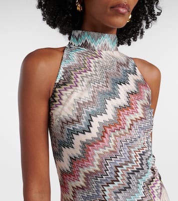 Zig Zag embellished lamé minidress | Missoni