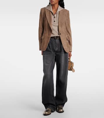 Blazer aus Veloursleder | Brunello Cucinelli