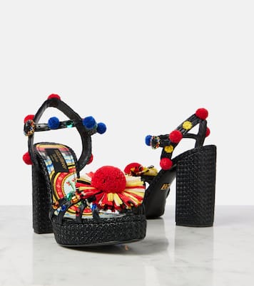 105 embellished raffia sandals  | Dolce&Gabbana