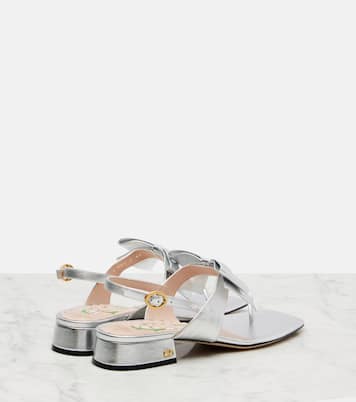 Bowow 25 metallic leather thong sandals | Valentino Garavani