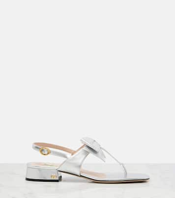Bowow 25 metallic leather thong sandals | Valentino Garavani