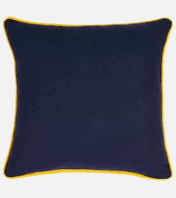 Besticktes Kissen Tropical aus Leinen | Les-Ottomans