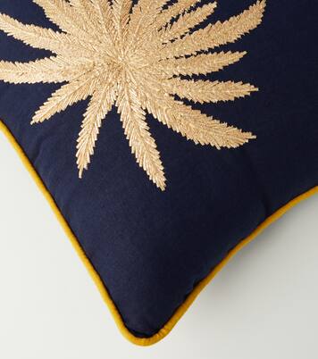 Besticktes Kissen Tropical aus Leinen | Les-Ottomans