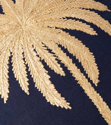 Besticktes Kissen Tropical aus Leinen | Les-Ottomans