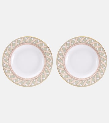 Odysseus Pistachio set of 2 porcelain soup plates | La DoubleJ