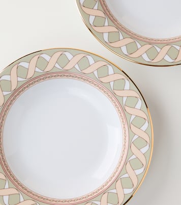 Odysseus Pistachio set of 2 porcelain soup plates | La DoubleJ