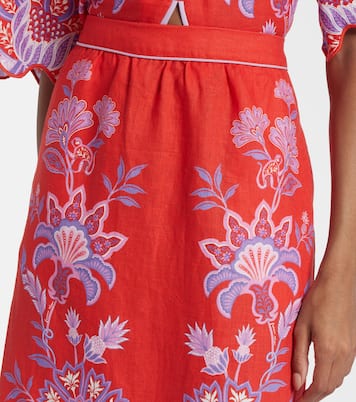 Maxirock Porcelain Garden aus Leinen | Farm Rio