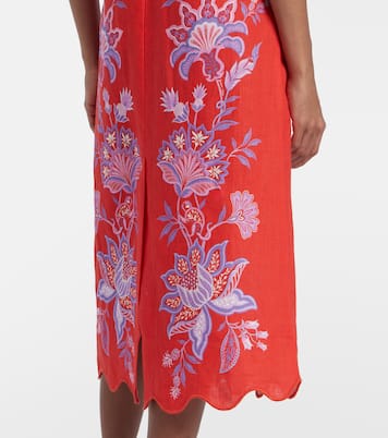 Maxirock Porcelain Garden aus Leinen | Farm Rio