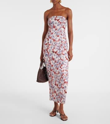 Robe longue Rosalie en lin à fleurs | Posse