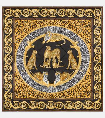 Wild Cats cotton satin throw | Versace Home