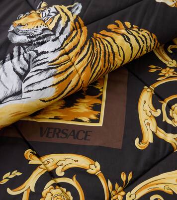 Wild Cats cotton satin throw | Versace Home