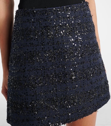Minirock aus Bouclé mit Pailletten | Rotate