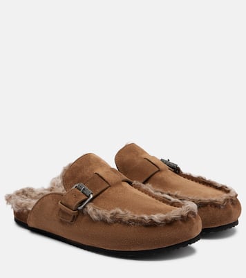 Mules Monili en daim et shearling | Brunello Cucinelli