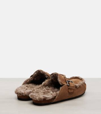 Mules Monili en daim et shearling | Brunello Cucinelli