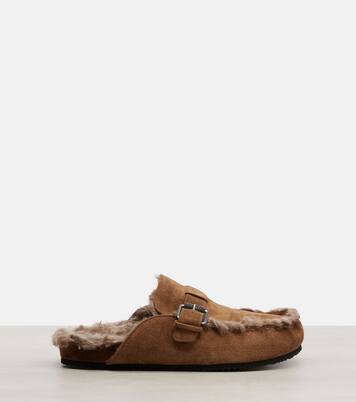 Mules Monili en daim et shearling | Brunello Cucinelli