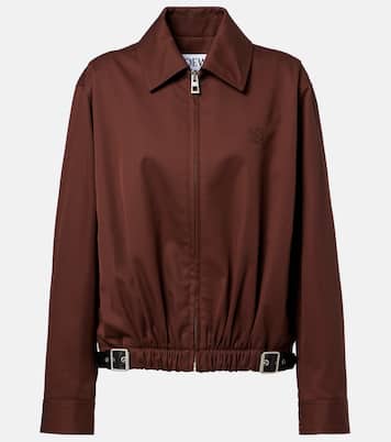 Chaqueta de sarga de algodón y seda con cinturón | Loewe