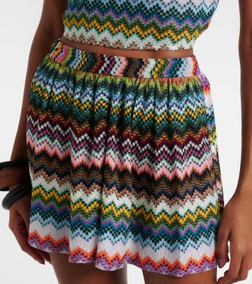 Zigzag锯齿图案金属丝面料百慕大短裤 | Missoni