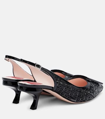 Virgule 55 sequined slingback pumps | Roger Vivier