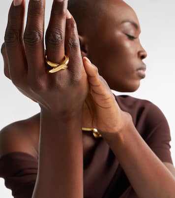 Cross Loop Medium 18kt gold ring | Engelbert