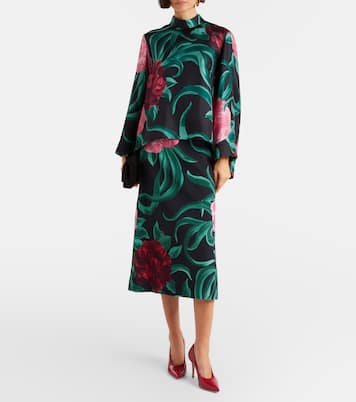 Bedruckter Bleistiftrock aus Satin | La DoubleJ