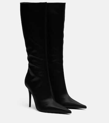 Barbara satin knee-high boots | Amina Muaddi
