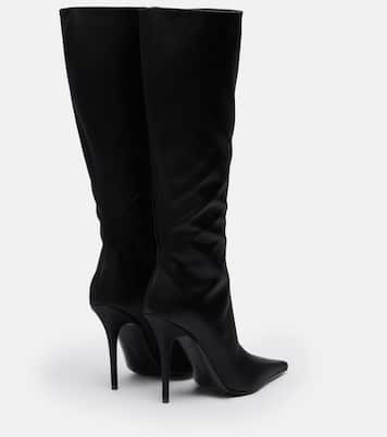 Barbara satin knee-high boots | Amina Muaddi