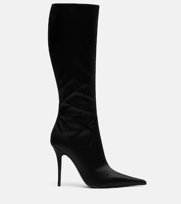 Barbara satin knee-high boots | Amina Muaddi