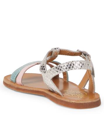 Plagette glitter leather sandals | Pom d'Api