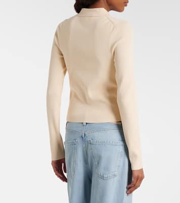 Mila ribbed-knit zip-up top | Victoria Beckham