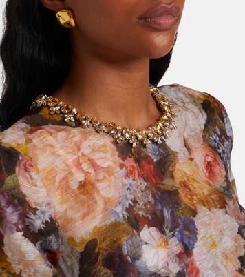 Alchemy peplum linen and silk minidress | Zimmermann