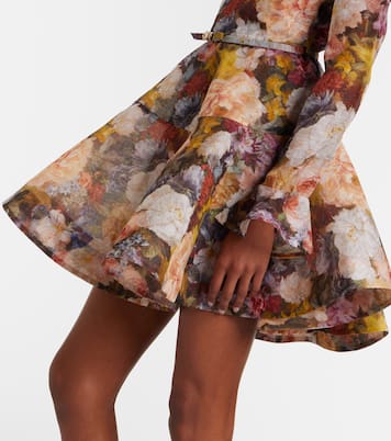 Alchemy peplum linen and silk minidress | Zimmermann