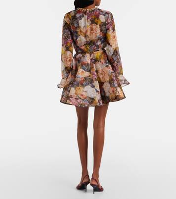 Alchemy peplum linen and silk minidress | Zimmermann