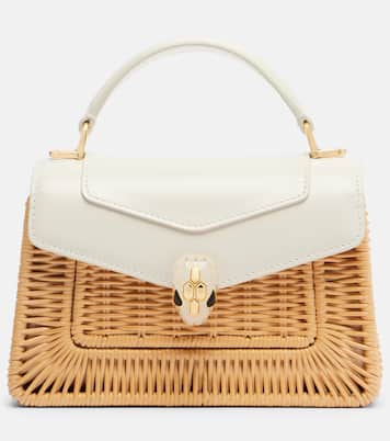 Serpenti Forever Mini wicker top-handle bag | Bvlgari