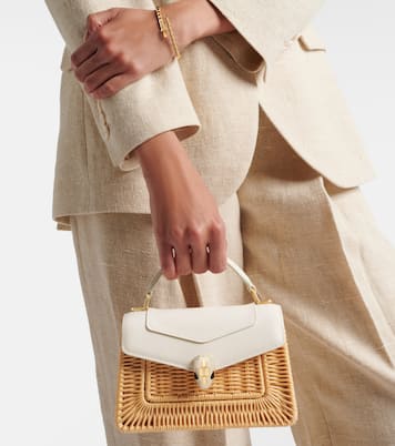 Serpenti Forever Mini wicker top-handle bag | Bvlgari